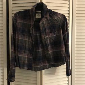 American eagle boyfriend fit cropped flannel